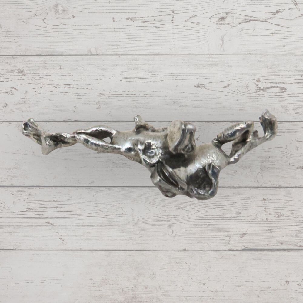 Vintage Pewter Frogs Miniature Figurine for Frog Collectors